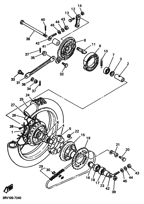 Rear wheel complete assy