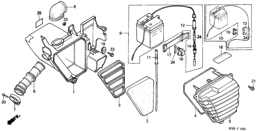 Air cleaner/battery