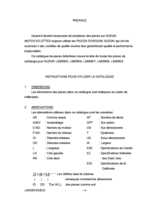 LS650 Catalog preface