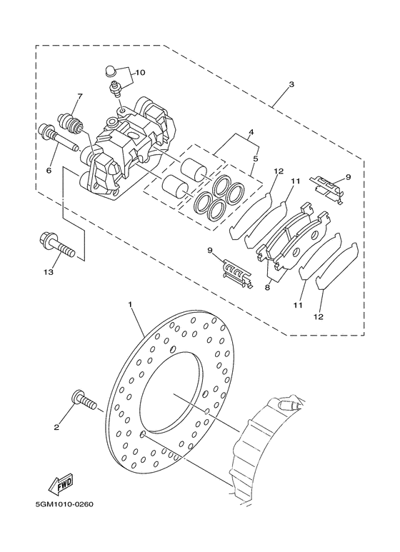 YP250 Задний тормоз