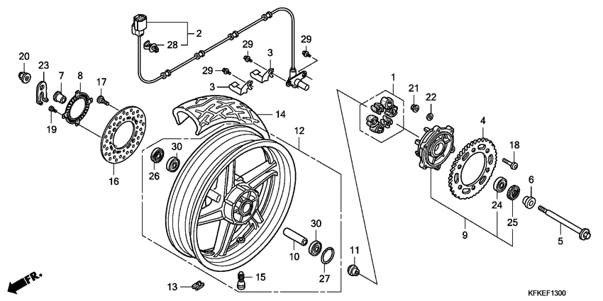Rear wheel complete assy