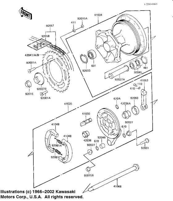 Rear hub/brake/chain