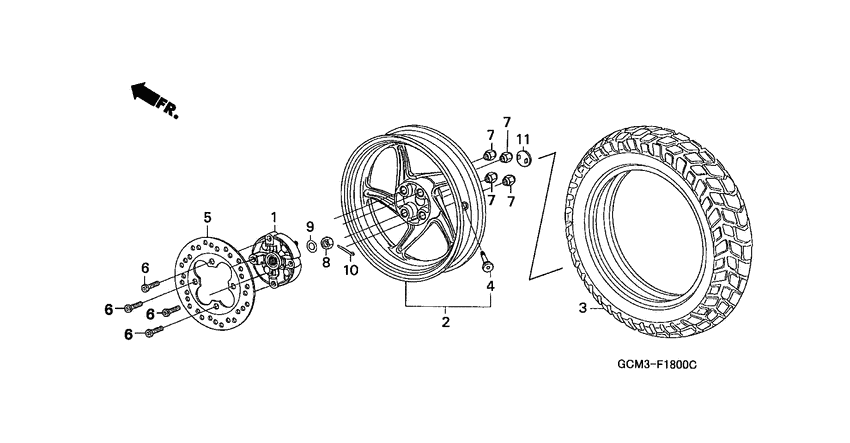 Rear wheel complete assy