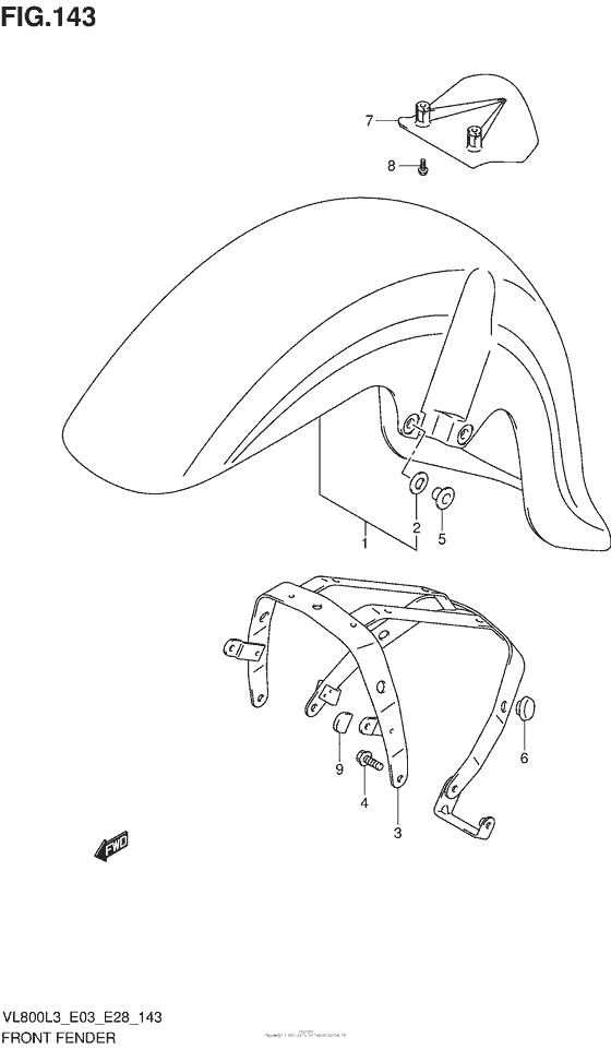 VL800 Front Fender (Vl800L3 E28)