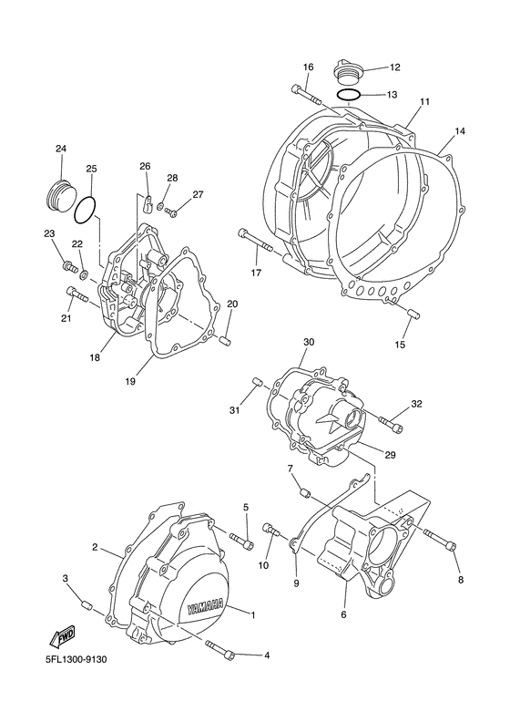 YZF-R7 Крышка картера двигателя
