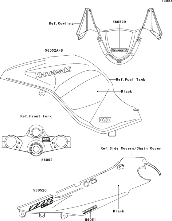 ZX1200 Decals(black)(c1 / c2)