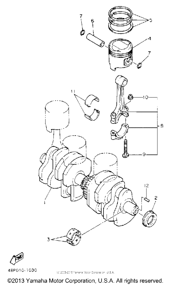 XJ600SE Коленчатый вал и Поршень