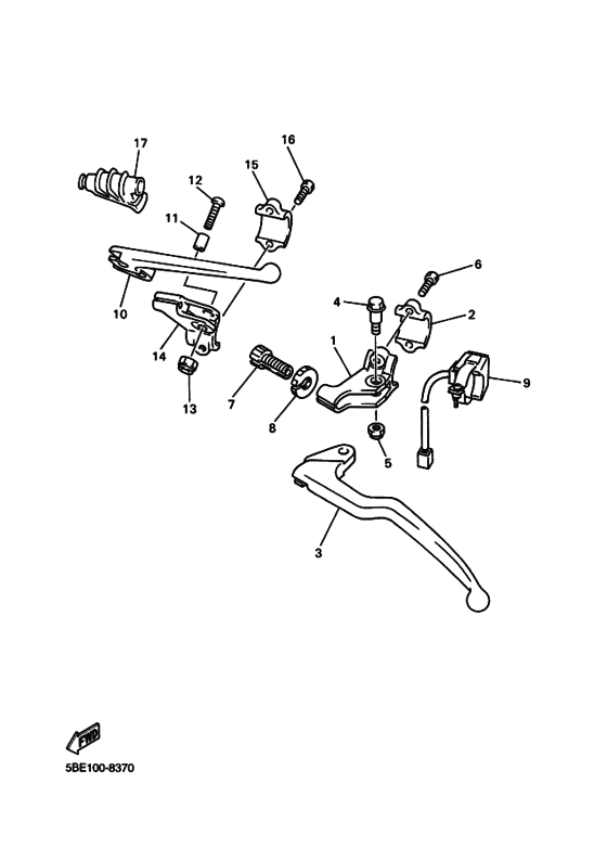 YZ400F Переключатель руля рычаг
