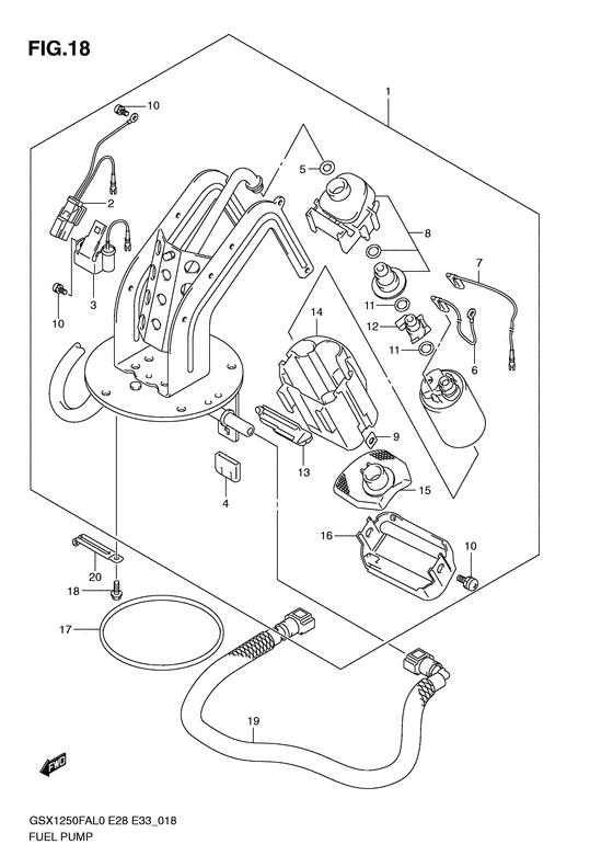 GSX1250 (ABS) Топливный насос