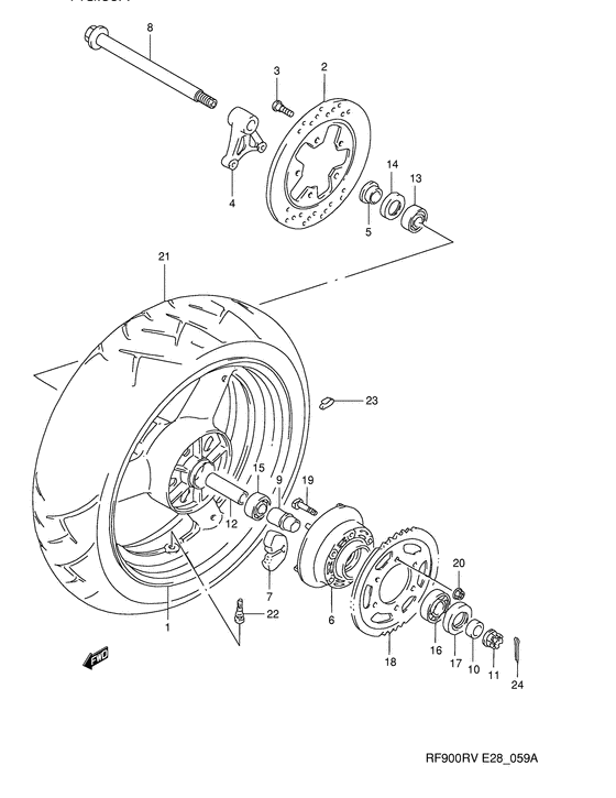 Rear wheel complete assy