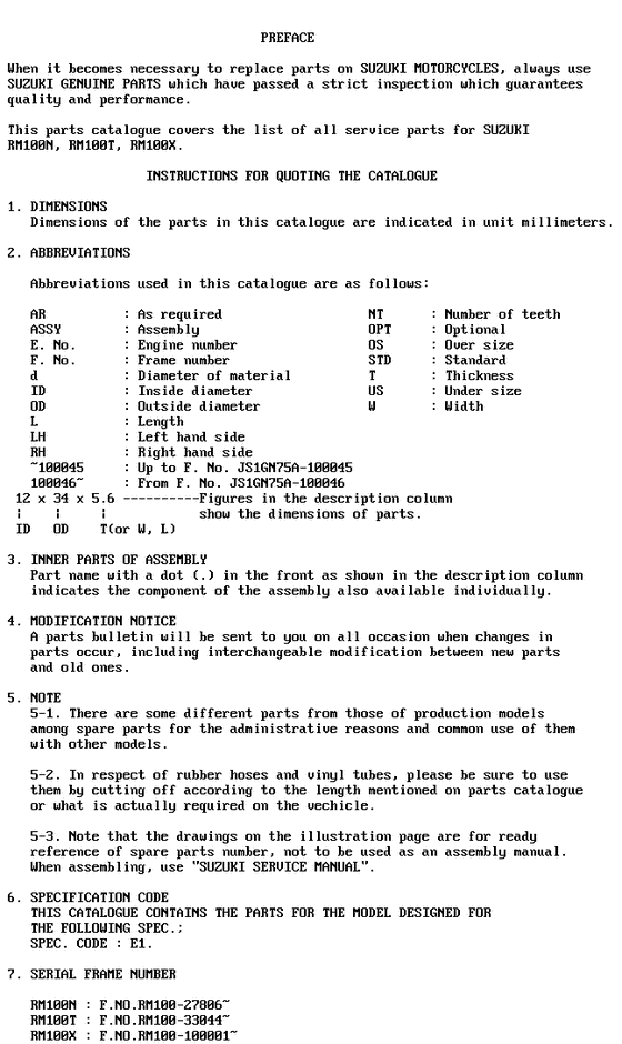 RM100 Catalog preface