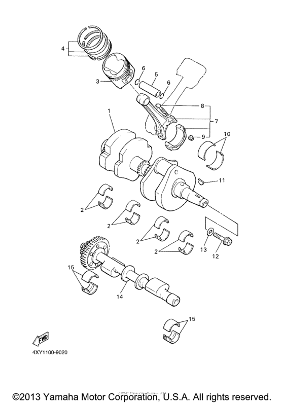 XVZ1300TFM Коленчатый вал и Поршень