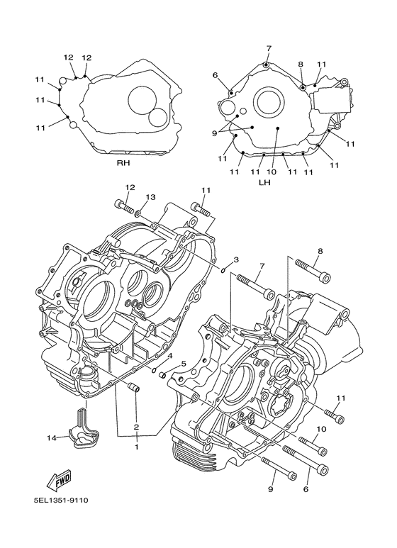 XVS1100A Картер двигателя
