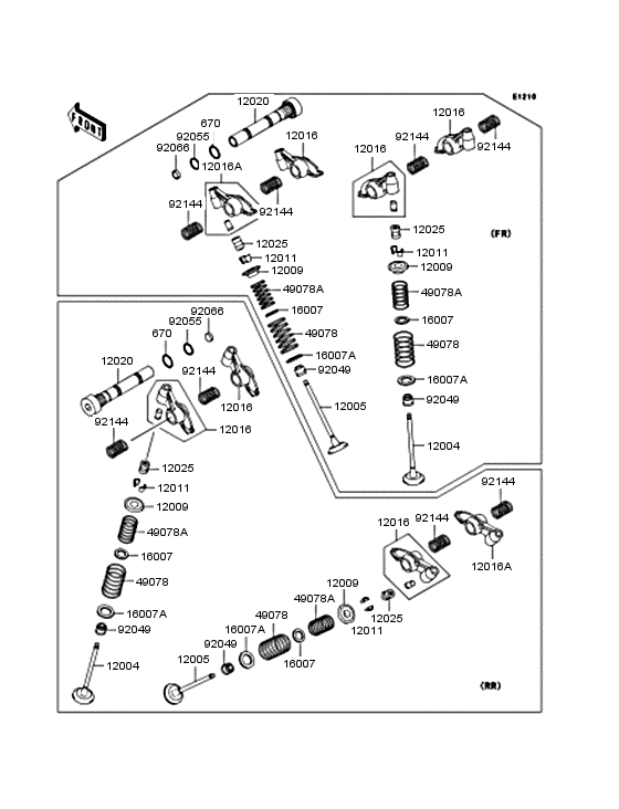 VN1500 Rocker arms / valves