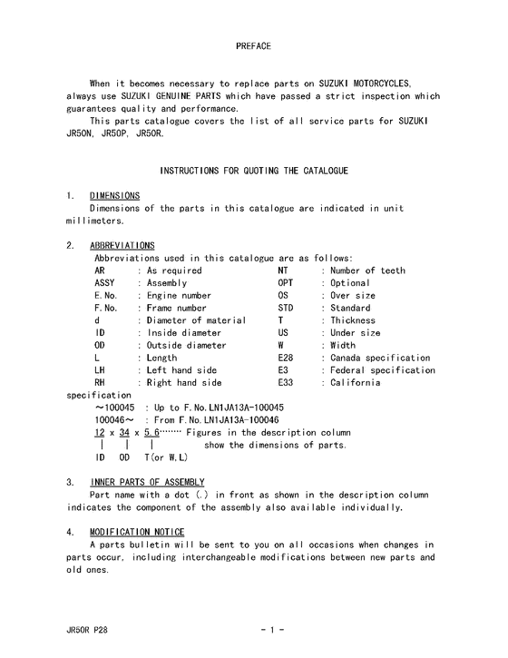 JR50 Catalog preface