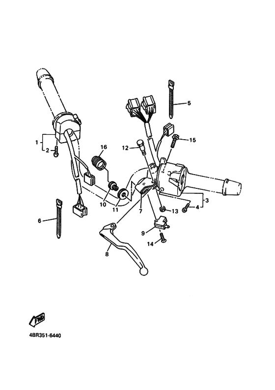 XJ600S Interruptor  manillar&palanc