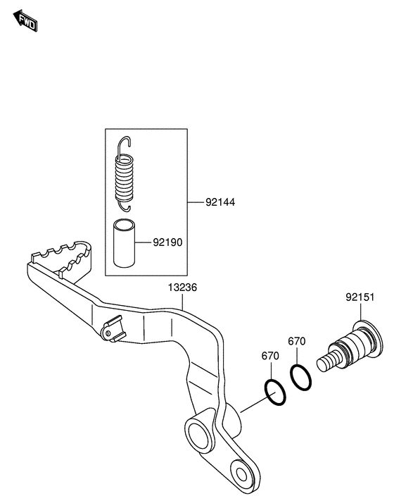 RM65 Педаль тормоза