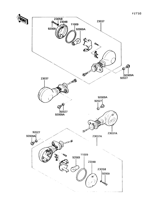VN750 Задний фонарь