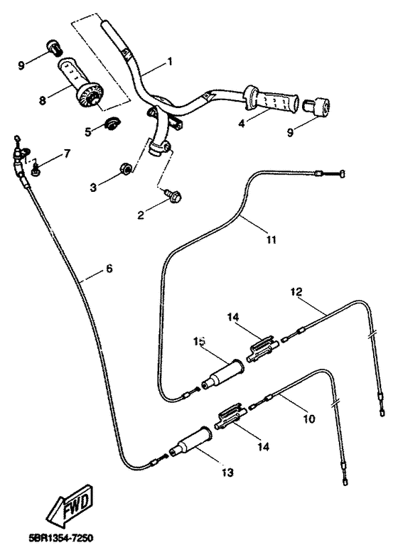 YQ50 Steering handle. cable