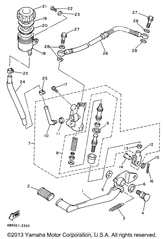 XJ600SH Задний торм цилиндр