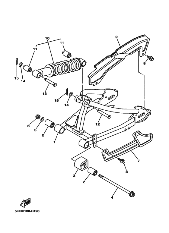 TT-R90E Задний рычаг и подвеска