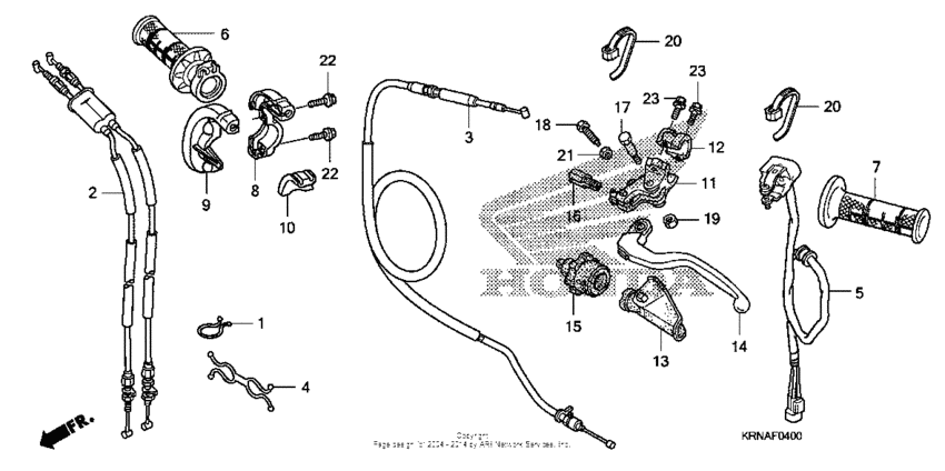 Handle lever + switch + cable