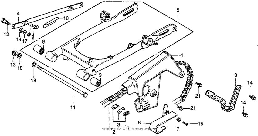 Swingarm + chain case