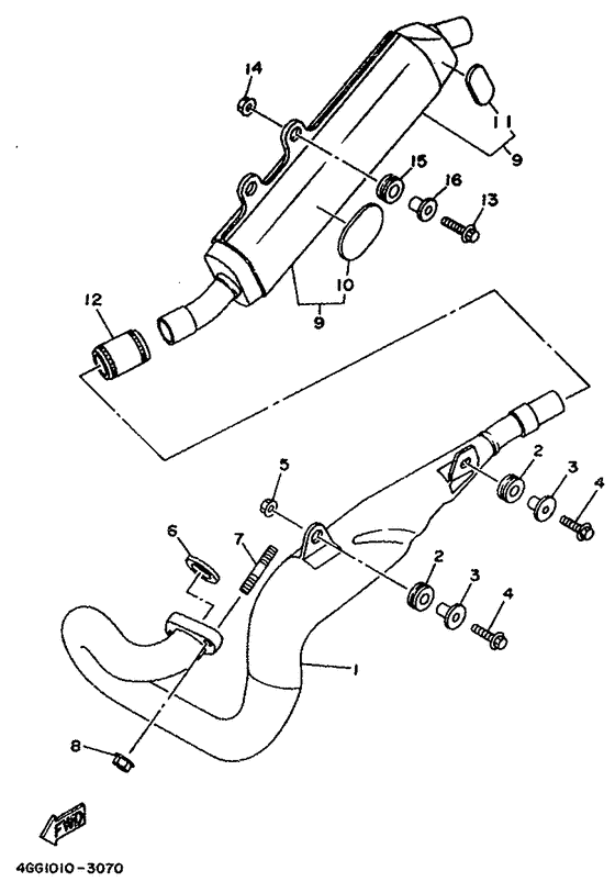 TY250Z Выхлопная система