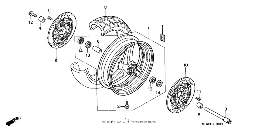 Front wheel ('99-'00)