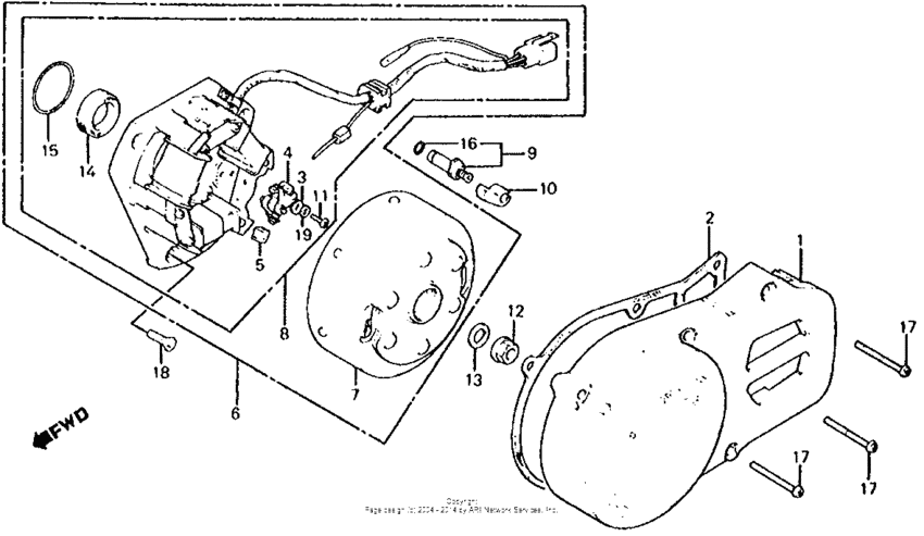 Left crankcase cover + alternator