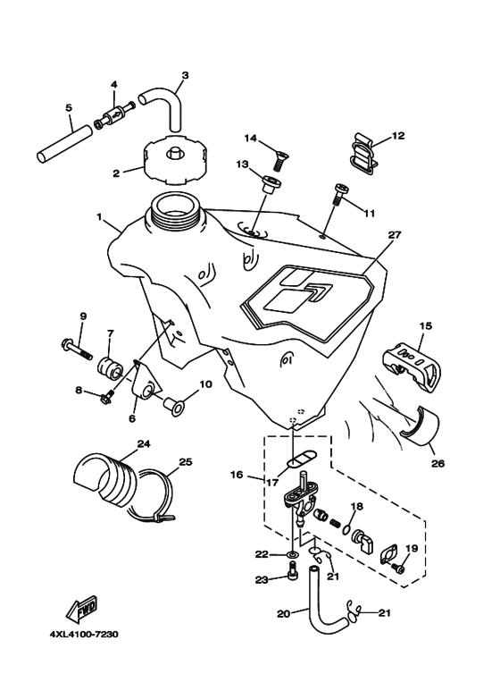 YZ125J YZ125 Tank fuel