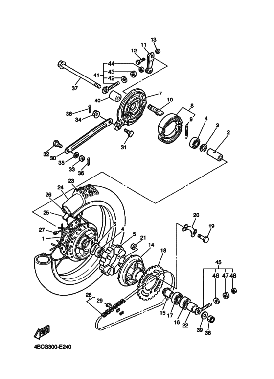 Rear wheel complete assy