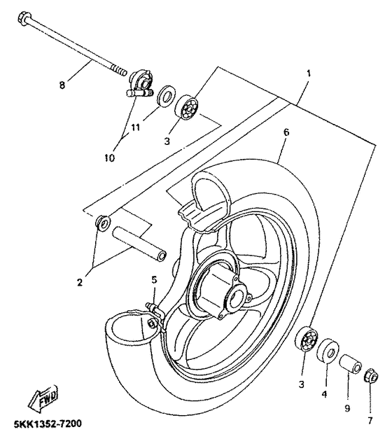 YN50R Переднее колесо