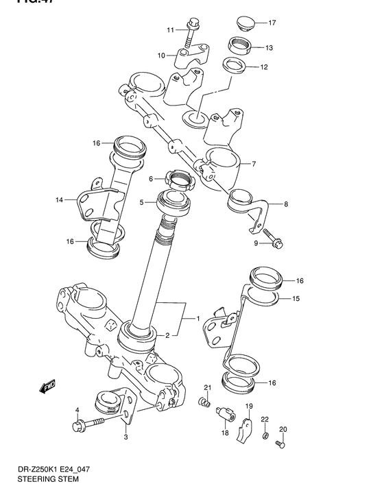 DR-Z250 Траверса нижняя