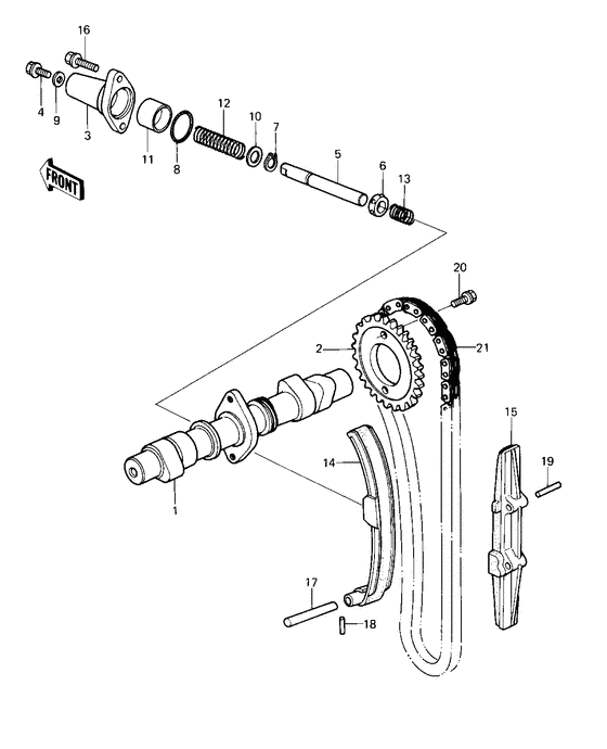 Camshaft/chain/tensioner