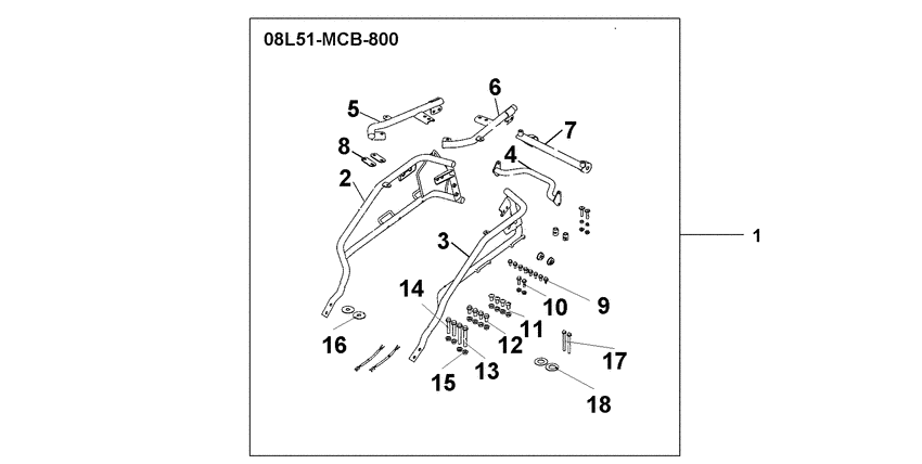 XL650V Saddle bag stay