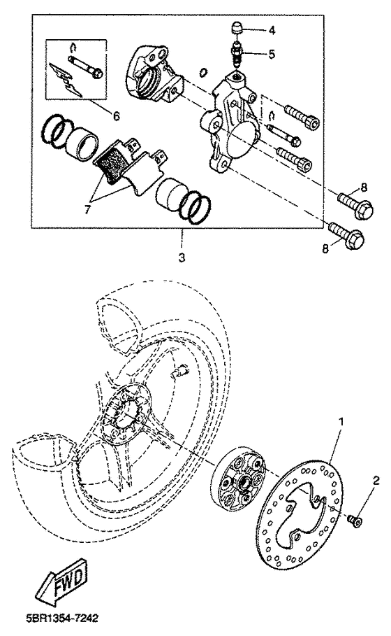 Rear brakecaliper
