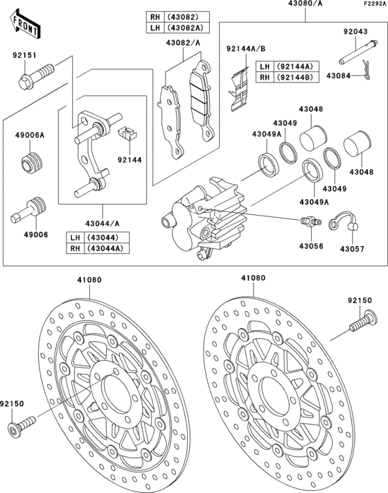 ZR750 Front brake(h4 / h5)