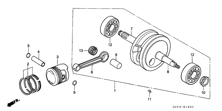 Crankshaft/piston