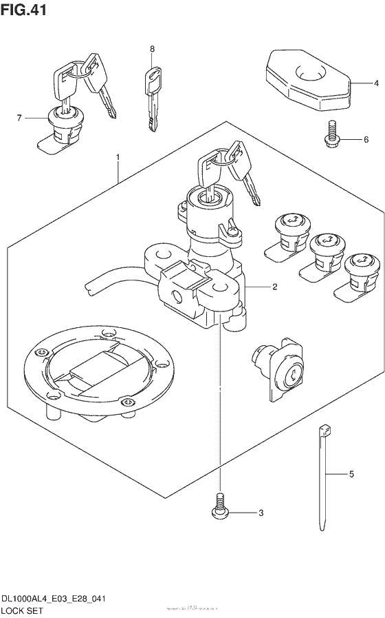 Lock Set (For Pannir Case) (Dl1000Al4 E28)