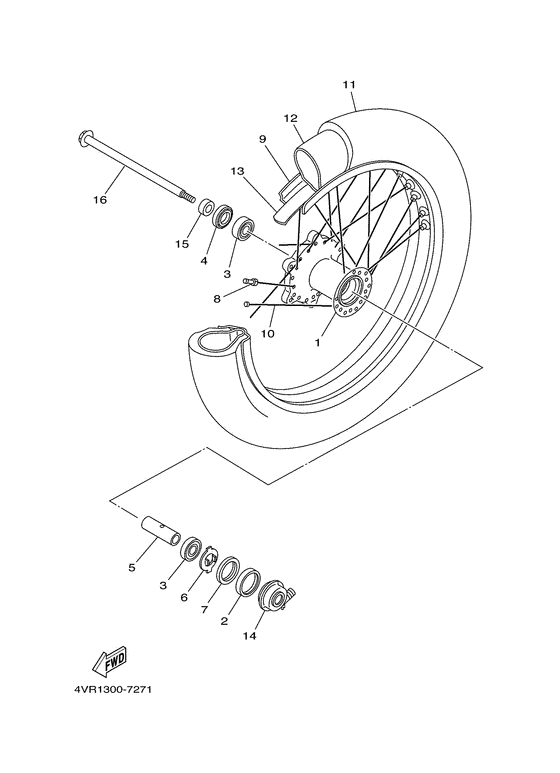 XVS650 Переднее колесо