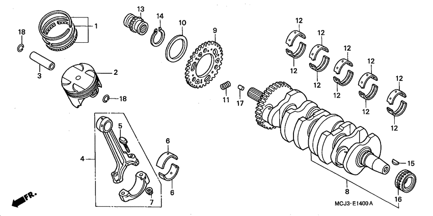 Crankshaft/piston