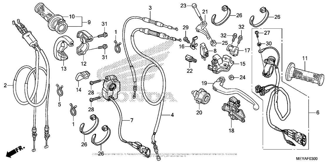 Handle Lever + Switch + Cable