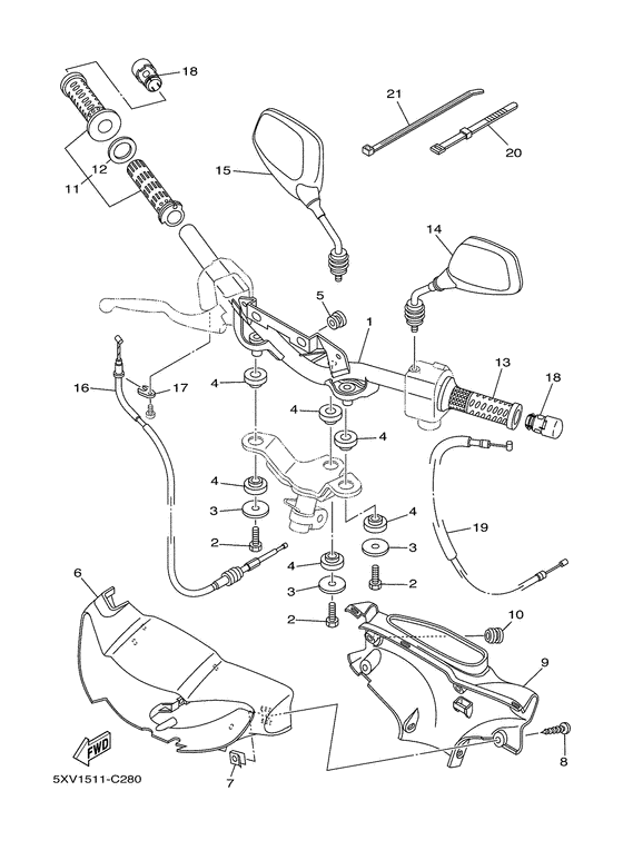 Steering handle & cable