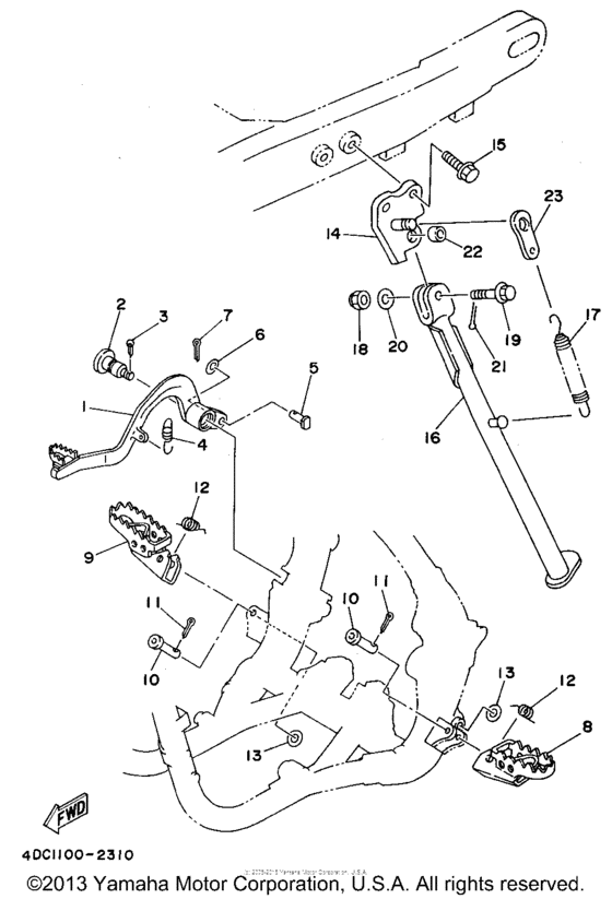 WR250Z Stand - footrest