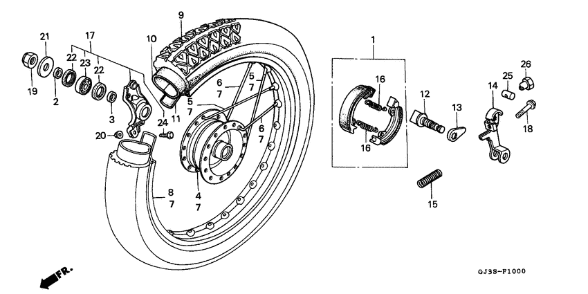 Rear wheel complete assy