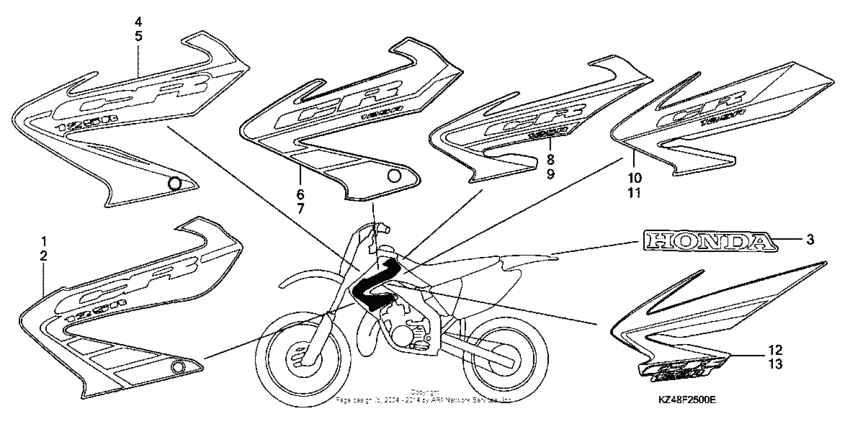 CR125R Наклейки