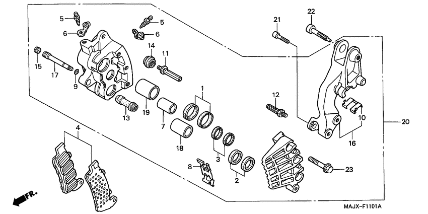 R. front brake caliper