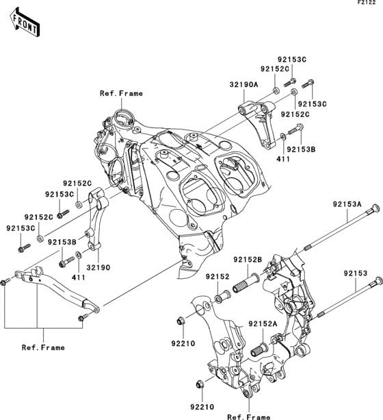 ZX1400 Крепление двигателя