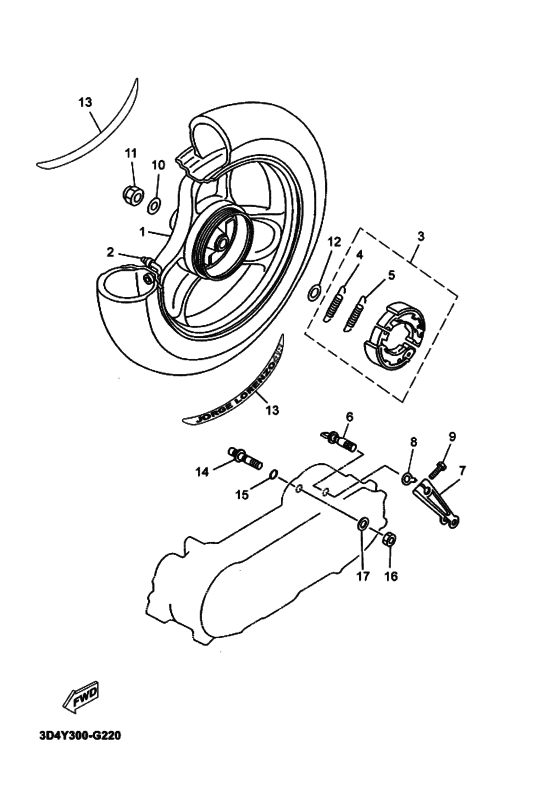 CS50Z Rear wheel complete assy